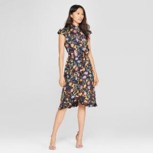 Who What Wear Dress Floral Midi Cotton